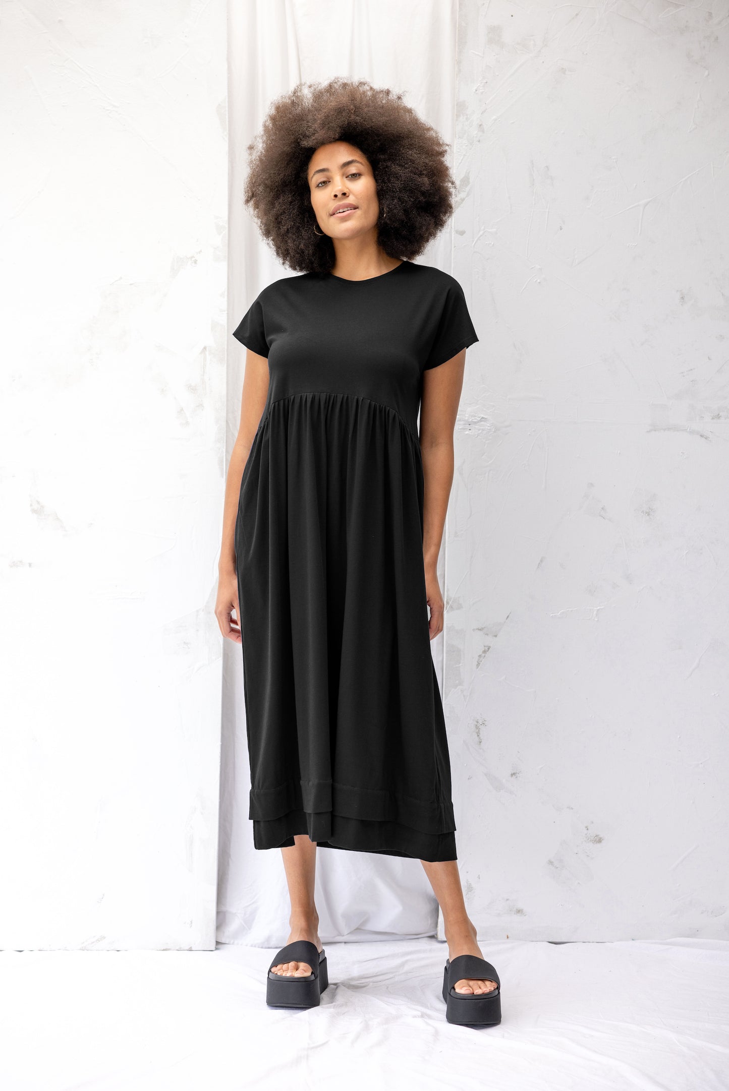 Recreate Dune Dress In Black - Front