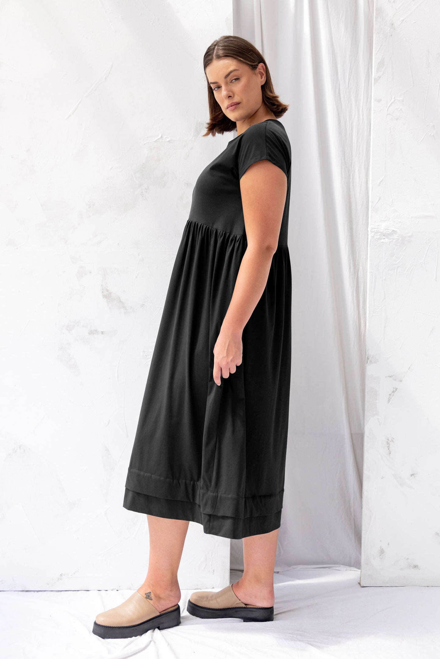 Recreate Dune Dress In Black - Side
