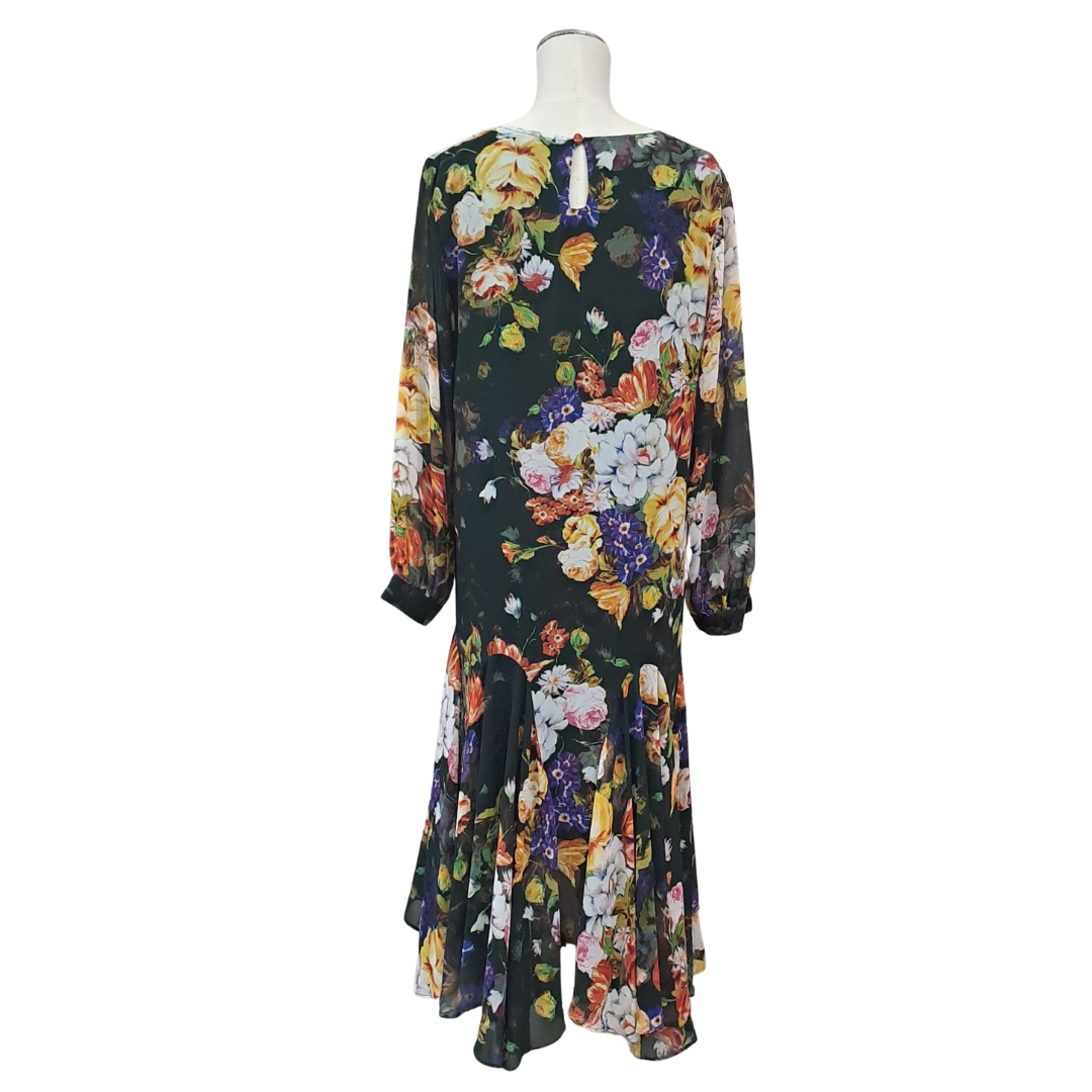 Augustine - Floral Midi Dress - Size S - Back