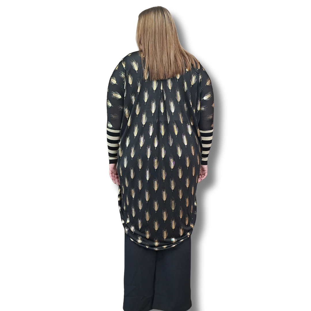 Augustine - Gold Feather Kimono - Back View