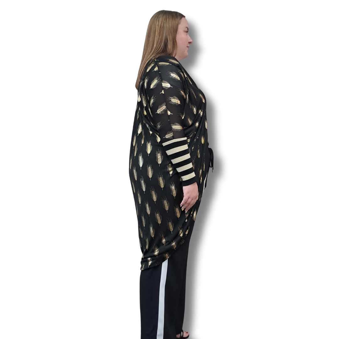 Augustine - Gold Feather Kimono - Side View