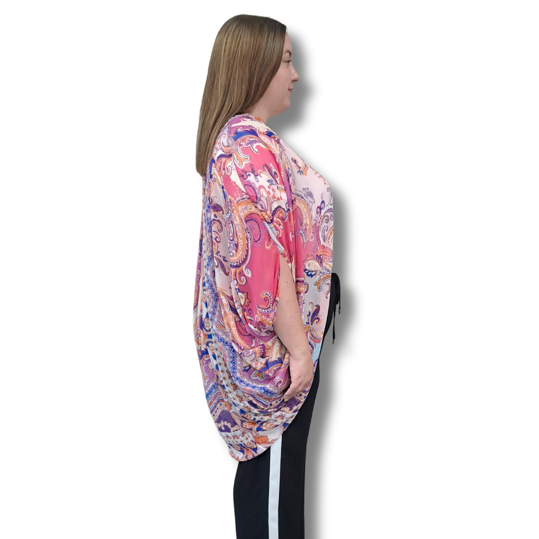Augustine - Pink Paisley Kimono - Side View