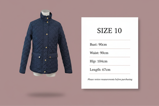 Size chart - Bust: 90cm, Waist: 90cm, Hip: 104cm, Length: 67cm