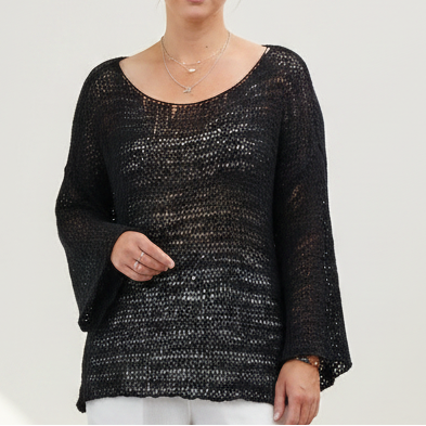 Carolina - Salina Mesh Top in Black - One Size - BNWT