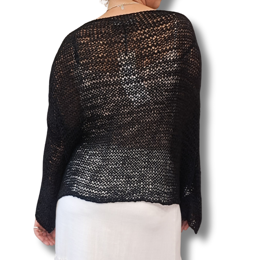 Carolina - Salina Mesh Top in Black - One Size - BNWT - Back