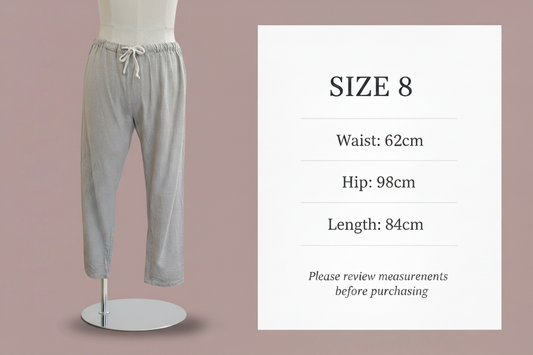 Commoners - Linen / Cotton Pant - Size 8 - Size Guide