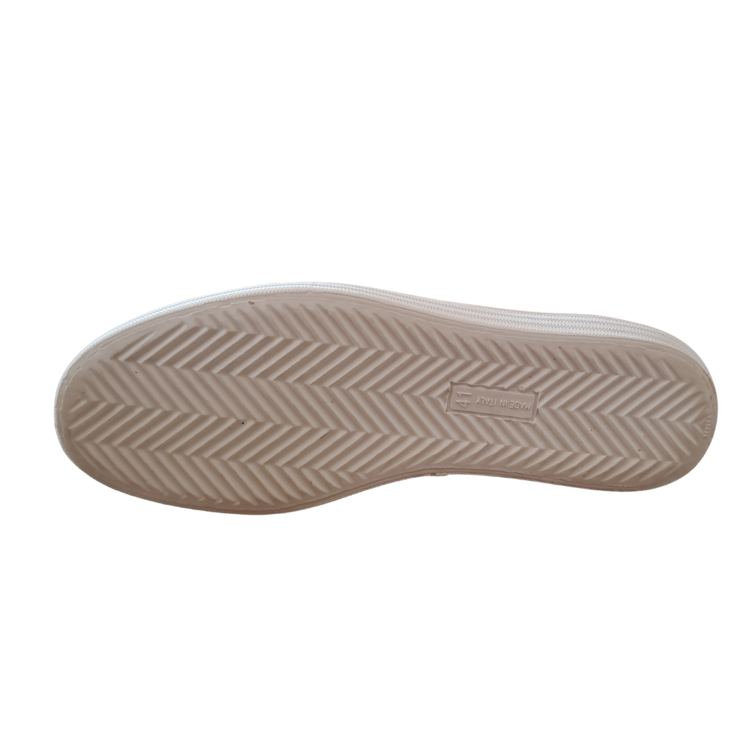 D.O.F - White Green Glitter Trainers - Sole View