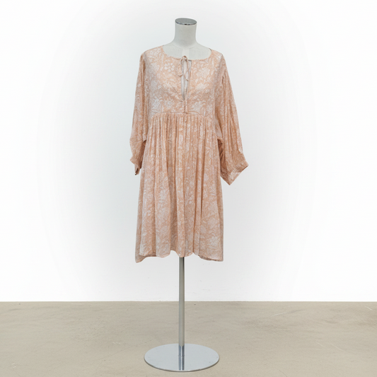 Daughters Of India - Kyra Mini Dress Apricot- Size 2XL