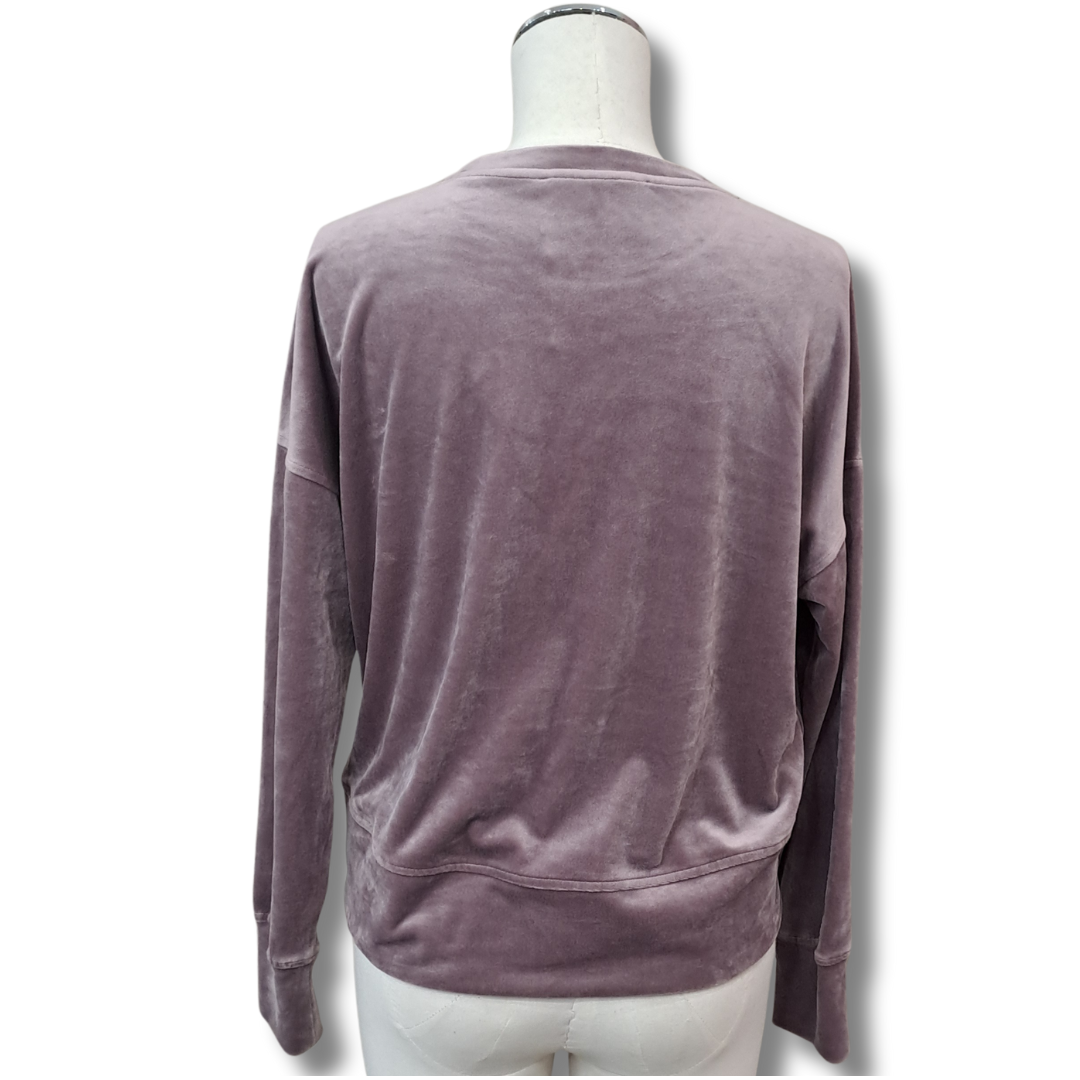 Decjuba - Mauve Velour Crop Top - Size S - Back
