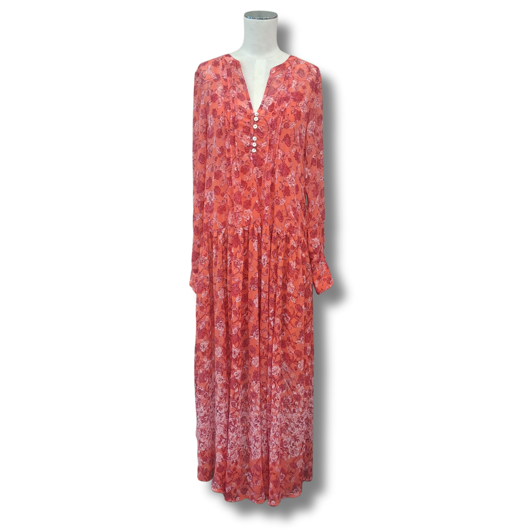 Free People - See It Through Coral Combo Dress - Size S - Front