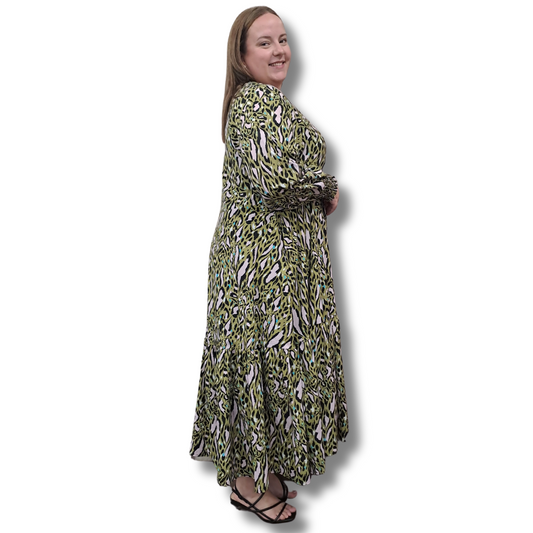 Friday Flamingo - Leopard Maxi Dress - Side View