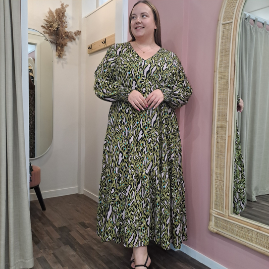 Friday Flamingo - Leopard Maxi Dress - Size 22