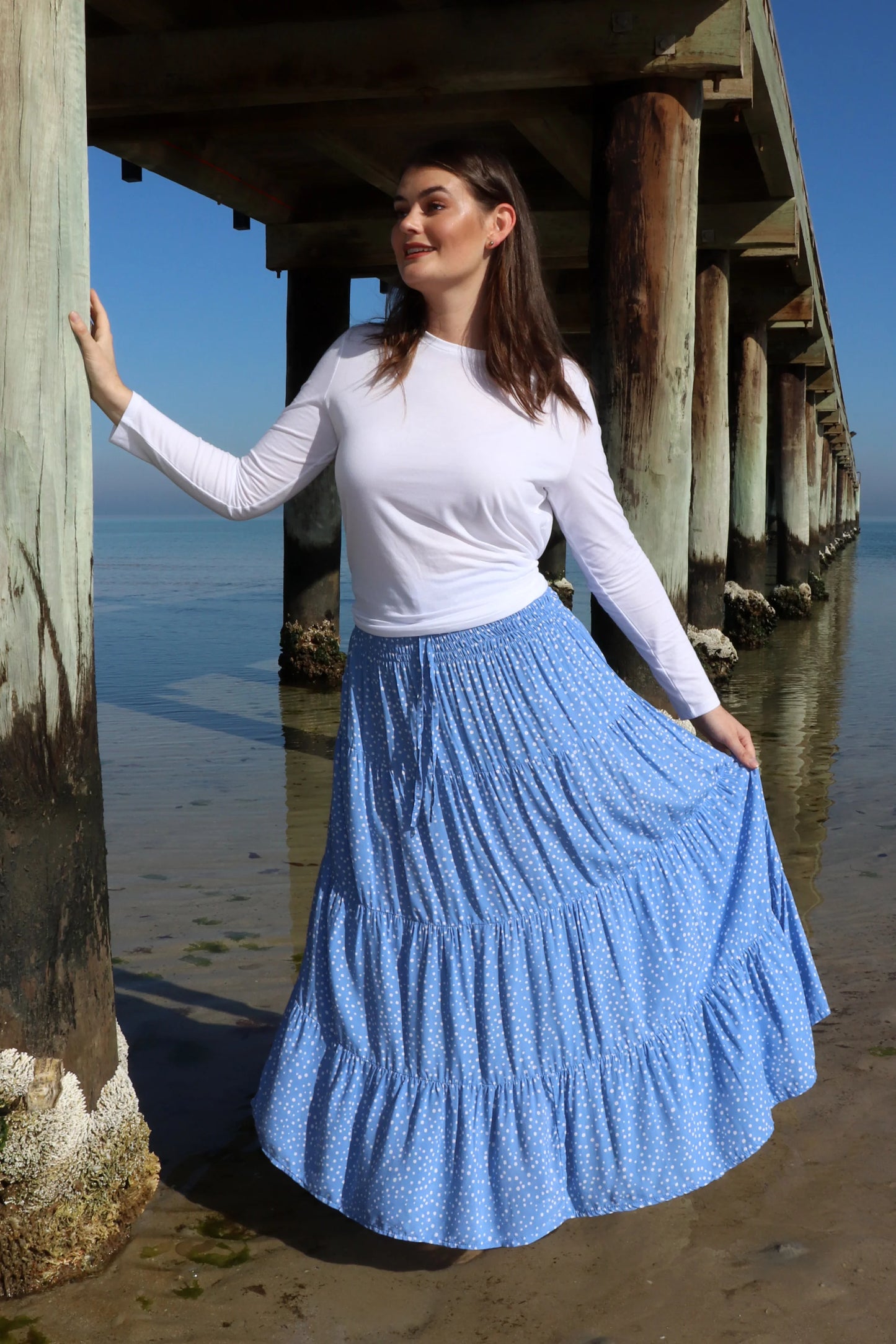 Bijou The Label Grace Skirt Polka Dot Blue