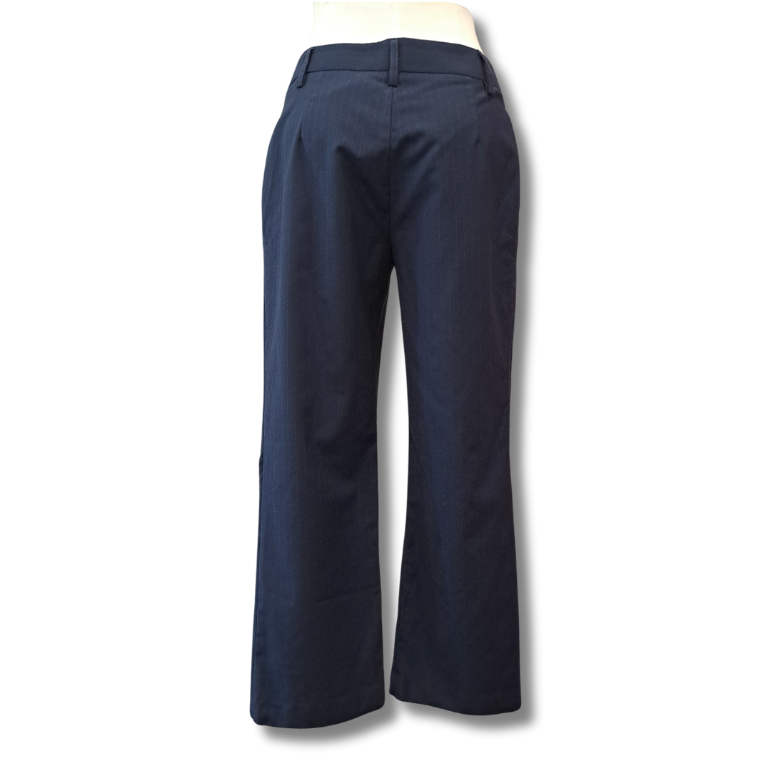 Helen Cherry - Cropped Pinstripe Wool Pants - Back View