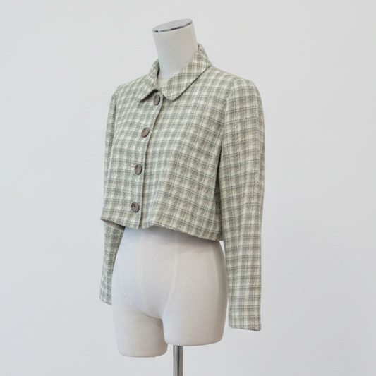 Jun Ashida - Crop Plaid Jacket - Size S