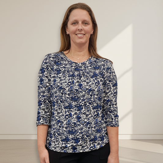 Kate Sylvester - Paisley Blue Top - Size M - Front