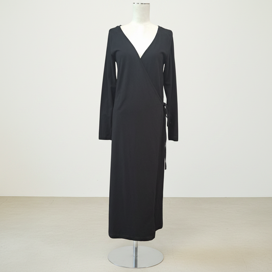 Kowtow - Black Wrap Dress - Front View