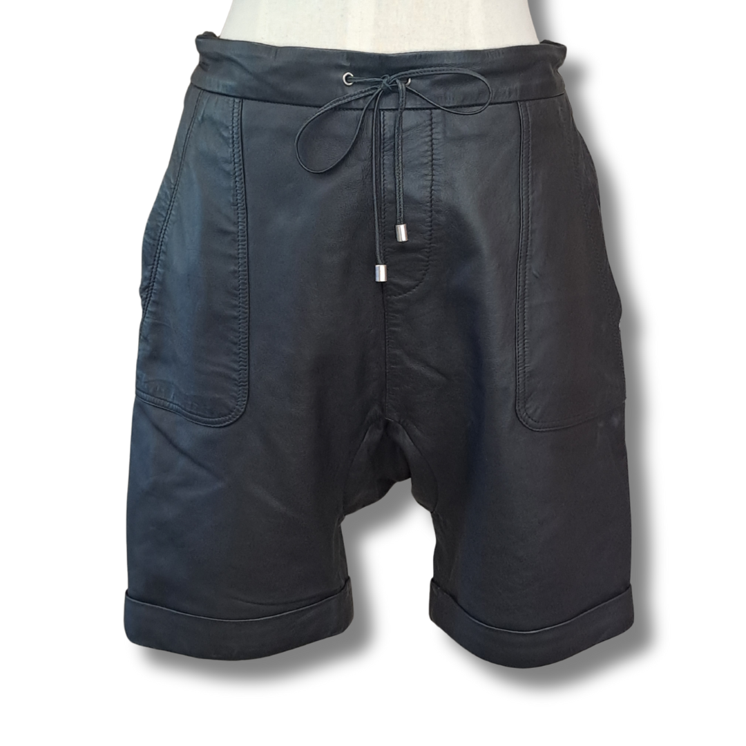 Moochi - Leather Lux Helix Shorts - Front View