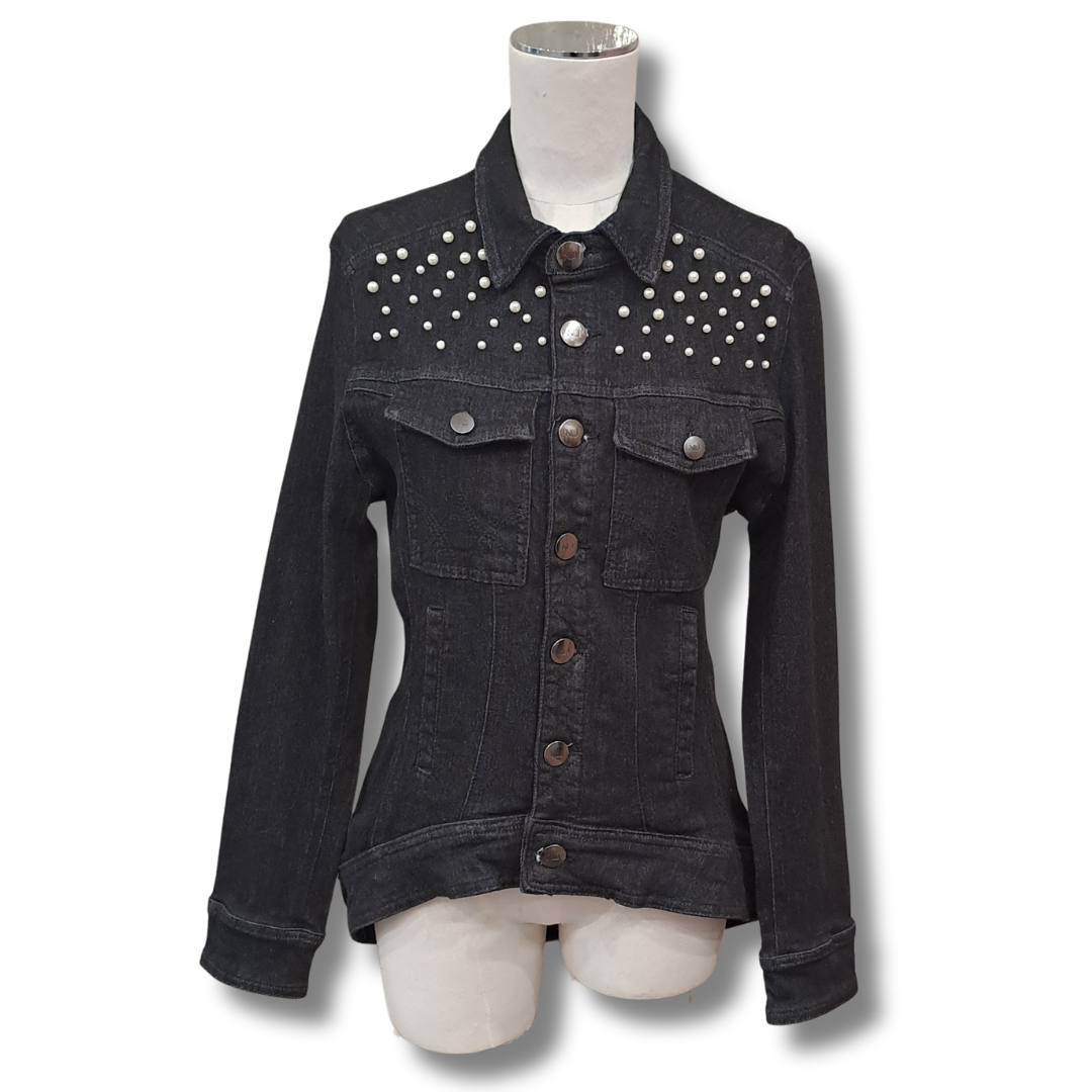 New London Jeans - Charles Black Wash Denim Jacket - Front View