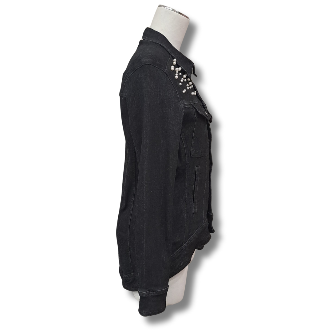 New London Jeans - Charles Black Wash Denim Jacket - Side View