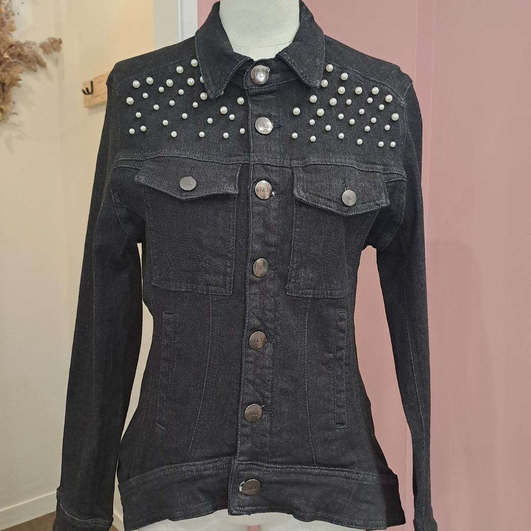 New London Jeans - Charles Black Wash Denim Jacket - Size S