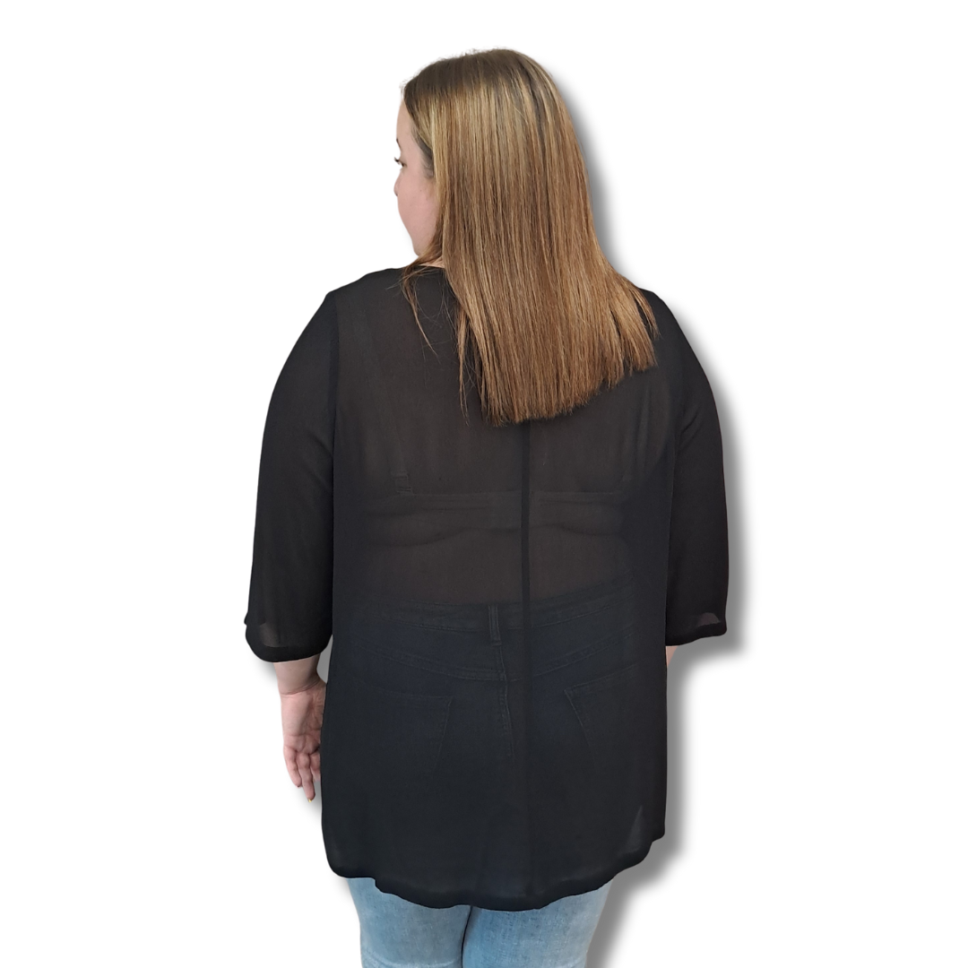 Niovara - Gold Cross Print Top - Back View