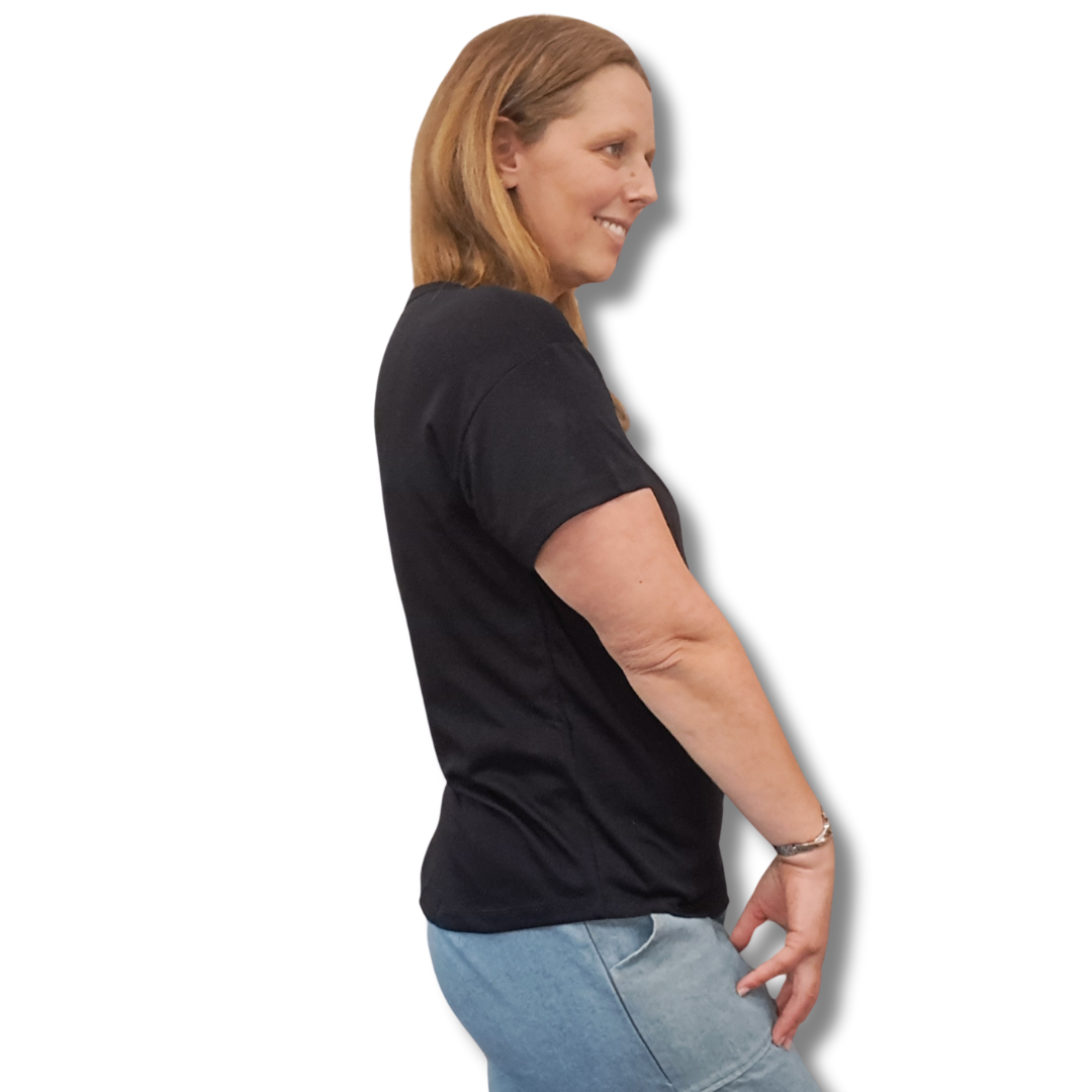 Organic Cotton Tee - Black - Side