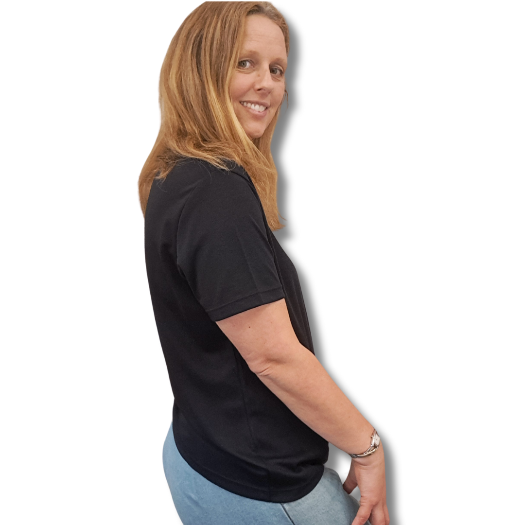 Organic Cotton Tee - Raquel Black - Side