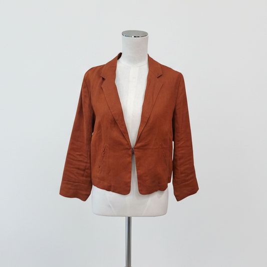 Preen - Cropped Linen Jacket - Front View