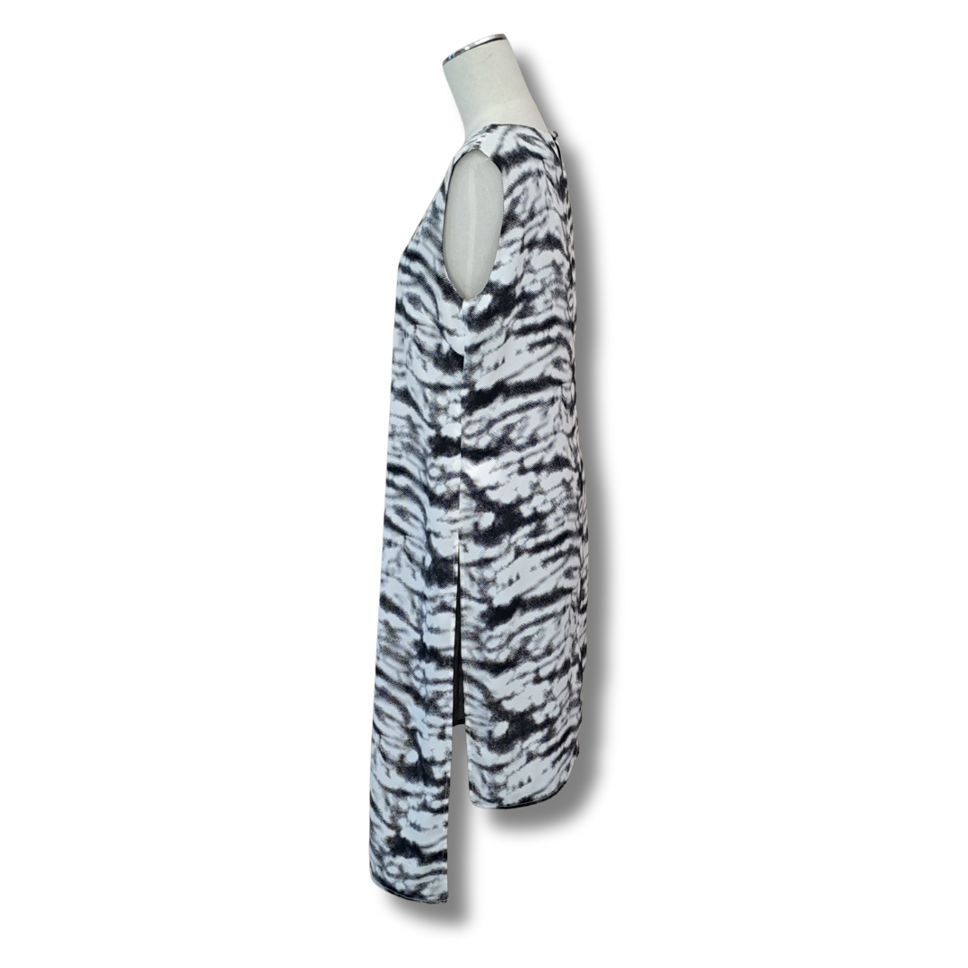 Repertoire - Black White Spatial Print Dress - Side View 2