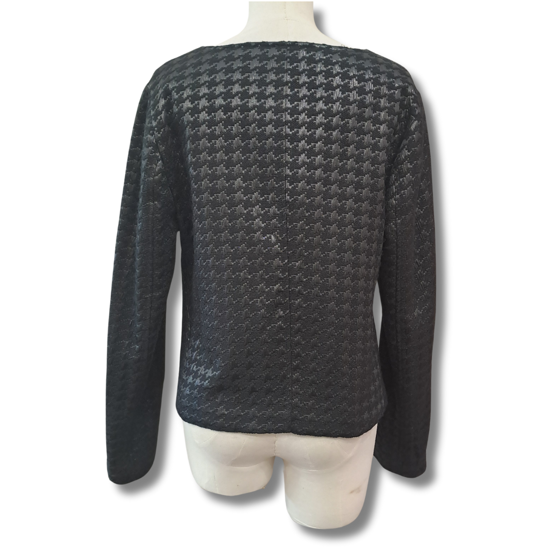 Ricochet - Black On Black Houndstooth Jacket - Back View
