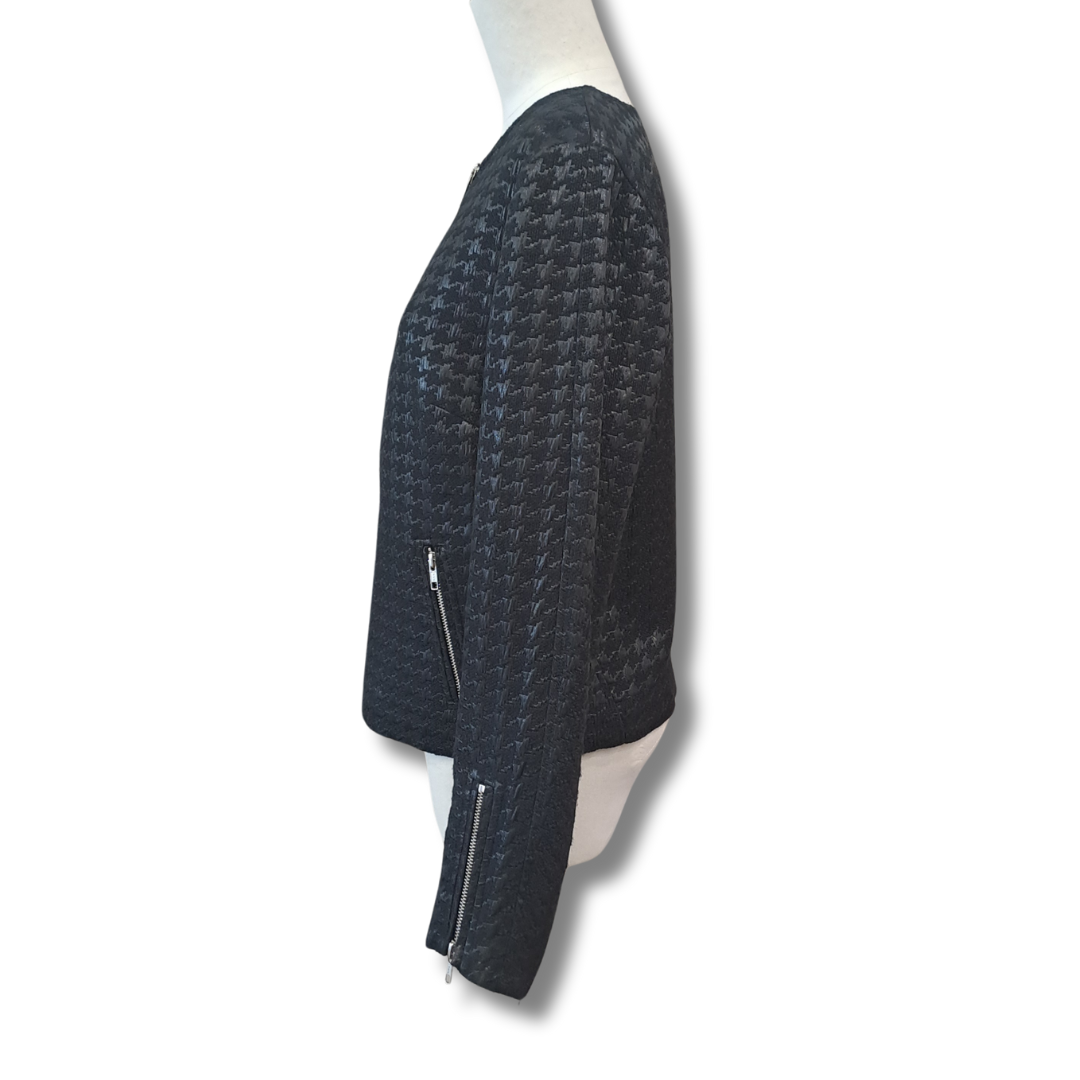 Ricochet - Black On Black Houndstooth Jacket - Side View