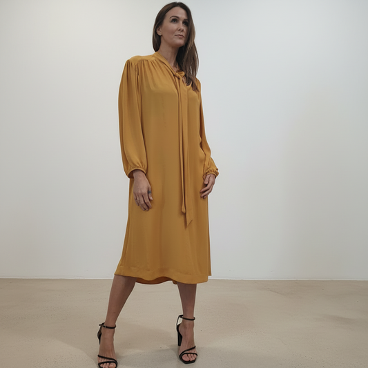 Ricochet - Mustard Midi Dress - Size XS