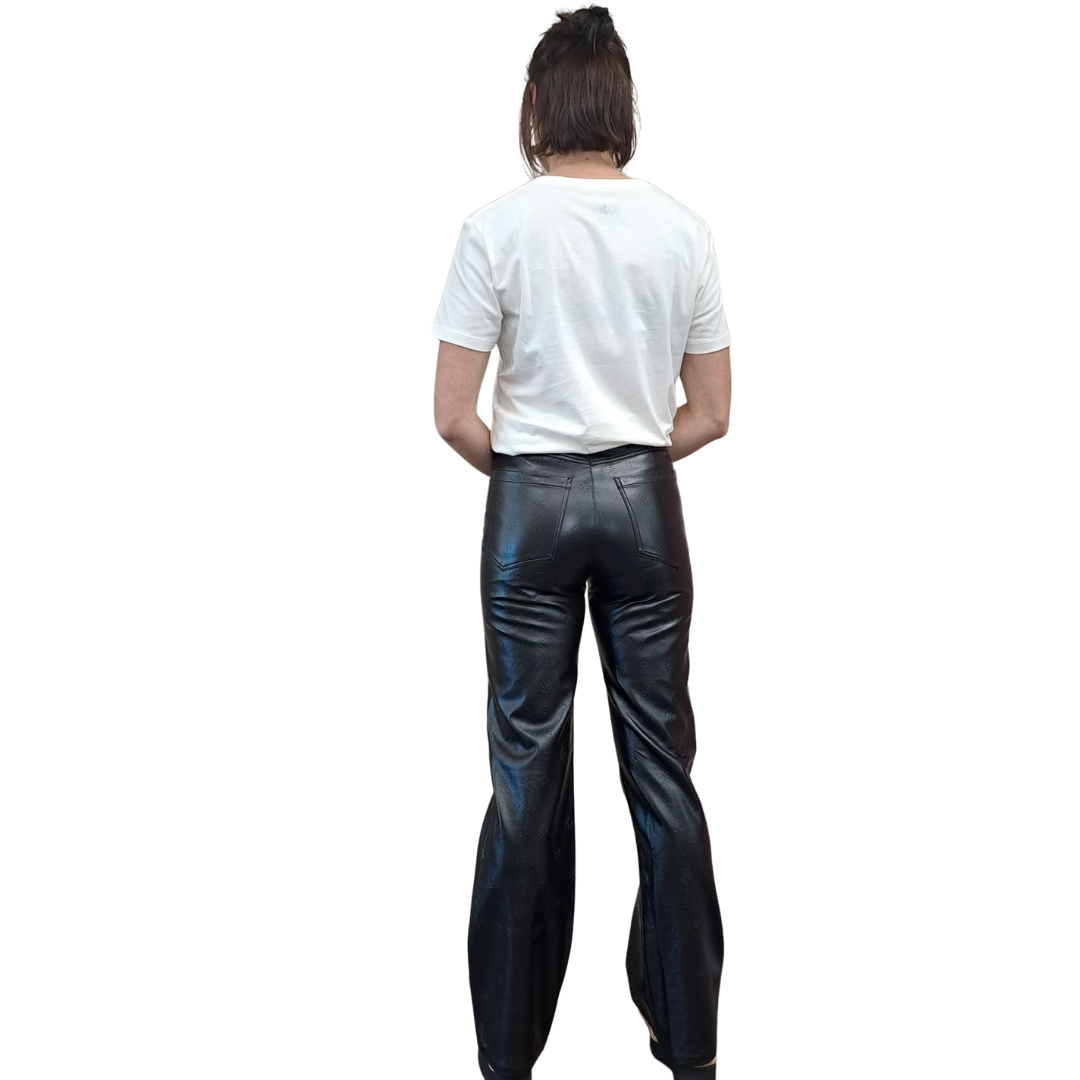 Rotate Birger Christensen - Logo Embossed Faux Leather Pants - Size 6 - Back