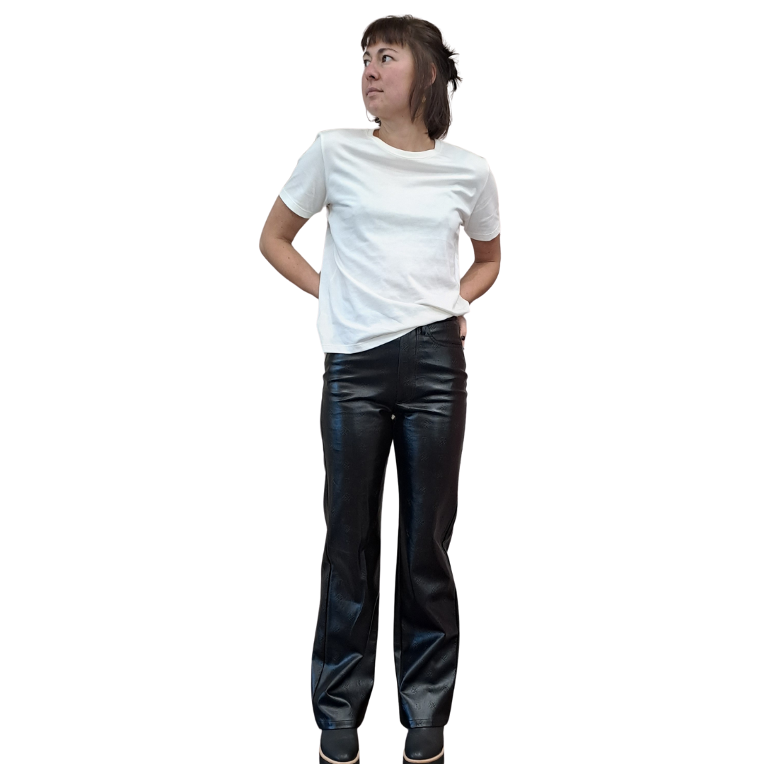 Rotate Birger Christensen - Logo Embossed Faux Leather Pants - Size 6 - Front