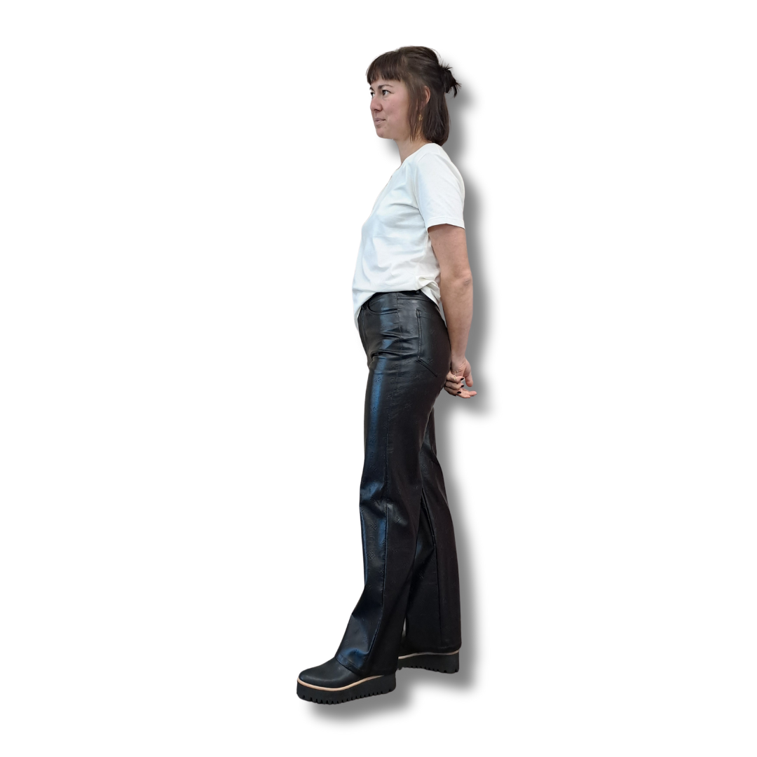 Rotate Birger Christensen - Logo Embossed Faux Leather Pants - Size 6 - Side