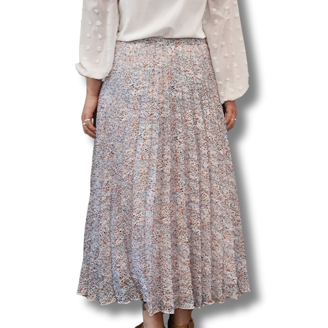 Sills - Pink Leopard Pleat Skirt - Size 14 - Back