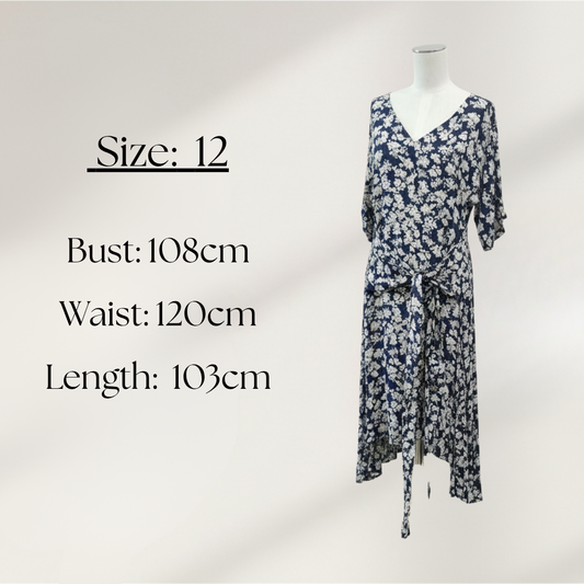Carlson - Floral Tie Dress - Size 2 (12)