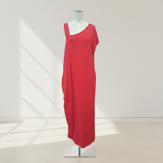 Sun Sun 1982 - Red Cotton Maxi Dress - Size M/L - Front