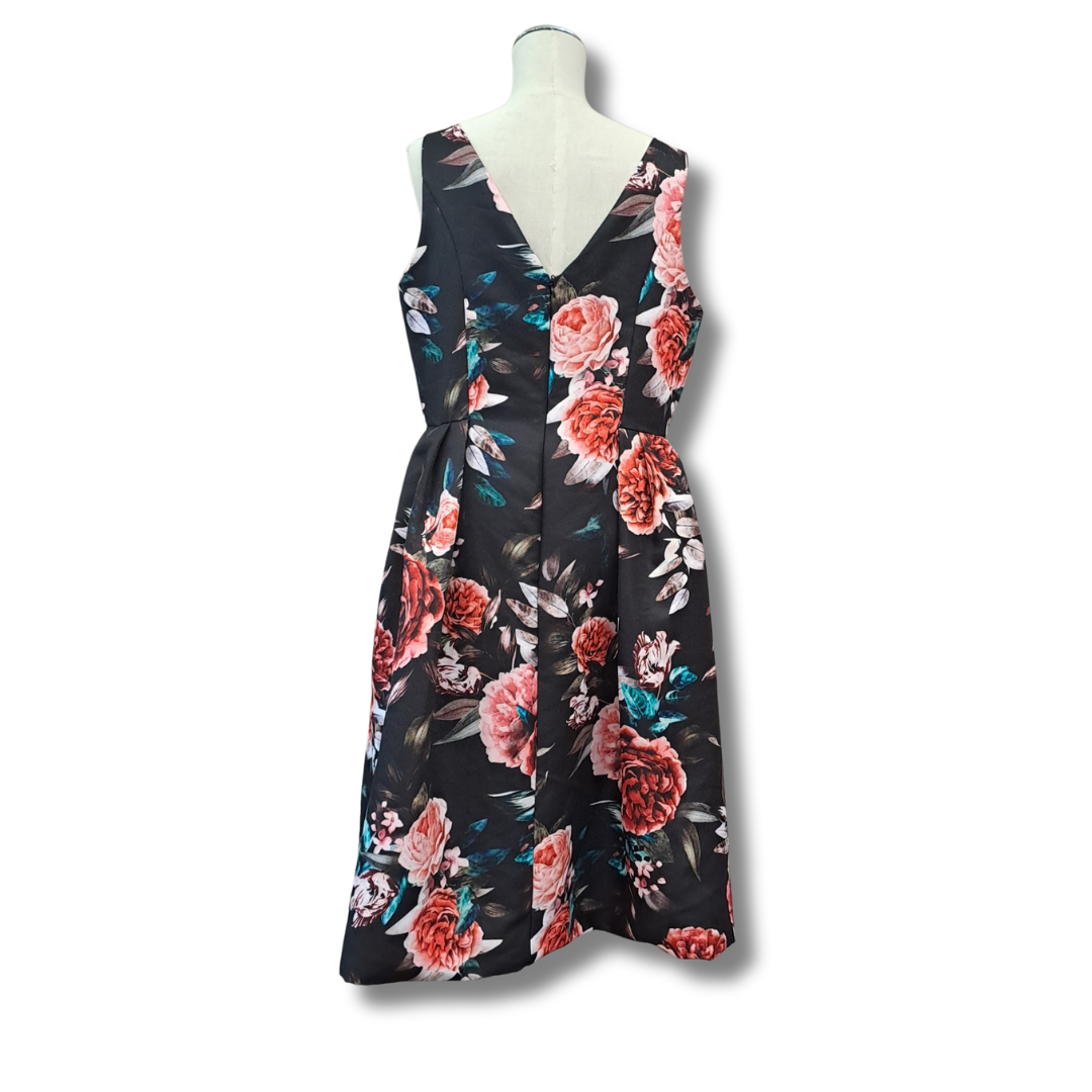 Ted Baker - Floral Puff Pleat Dress - Back View