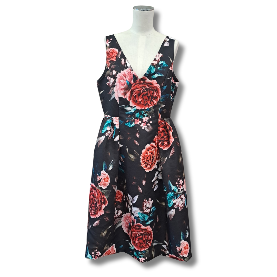 Ted Baker - Floral Puff Pleat Dress - Front View