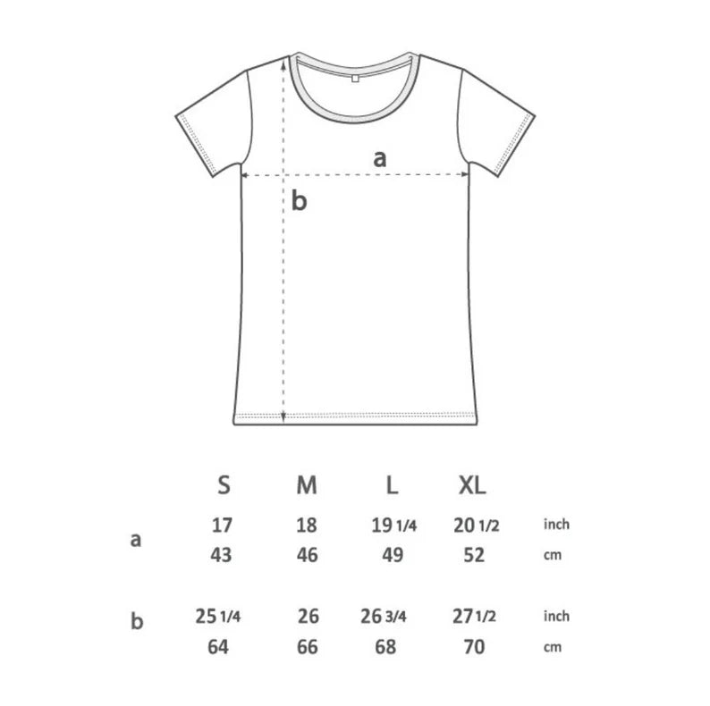 The Heart Love Co - Organic Cotton Tee - Size Chart
