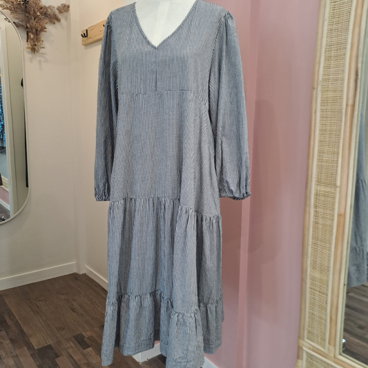 The Shanty Corporation - Tiered Gingham Midi Dress