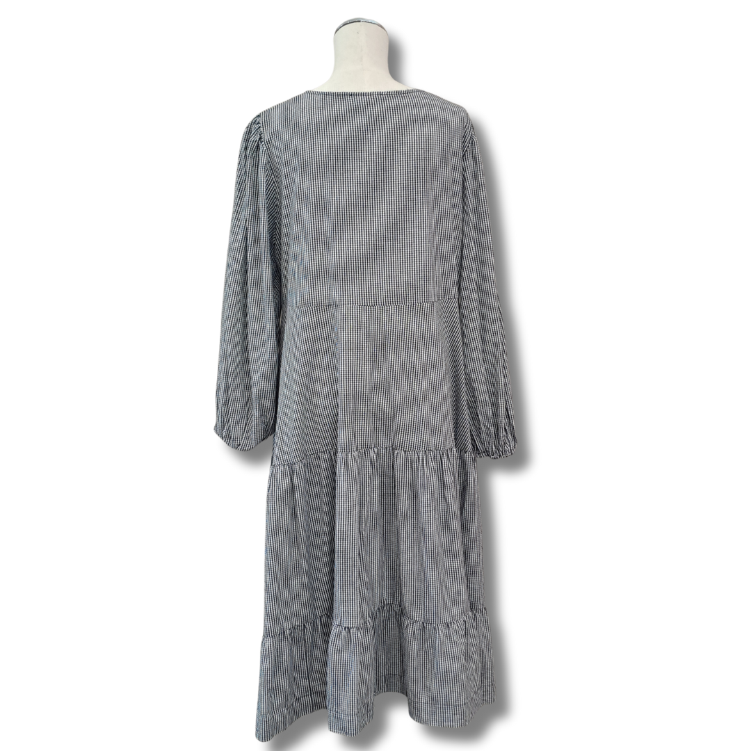The Shanty Corporation - Tiered Gingham Midi Dress - Back