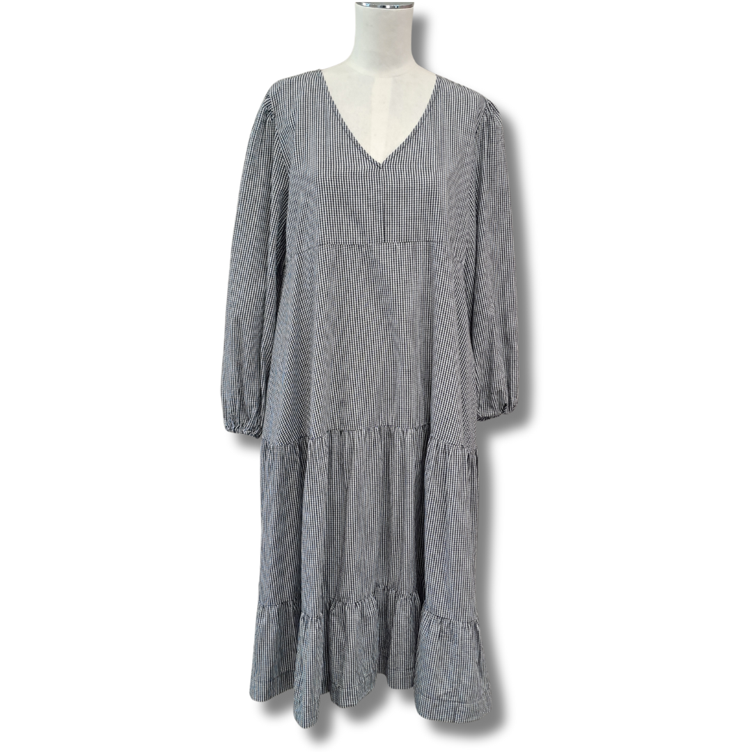 The Shanty Corporation - Tiered Gingham Midi Dress - Front
