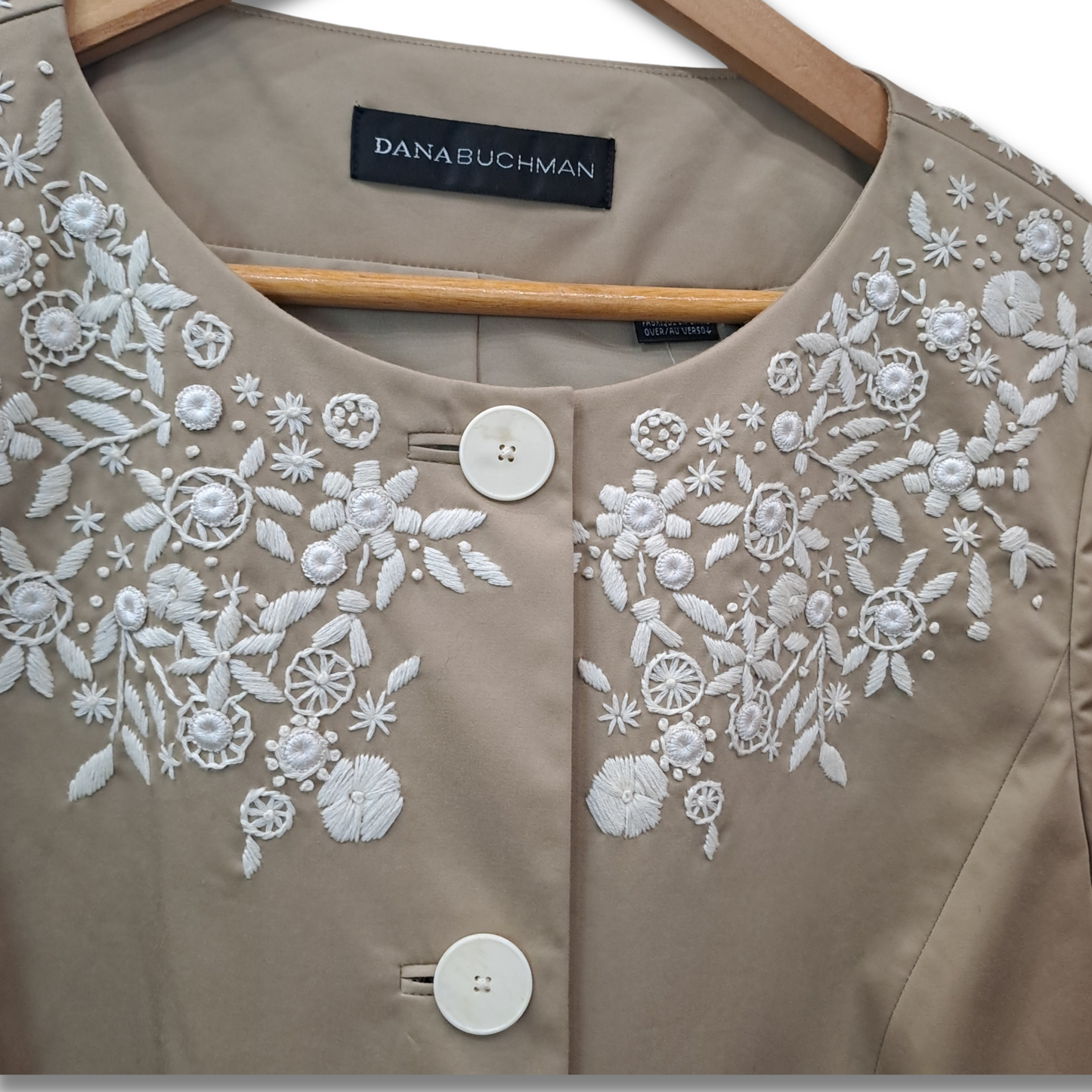 Dana Buchman Embroidered Cotton Jacket Label