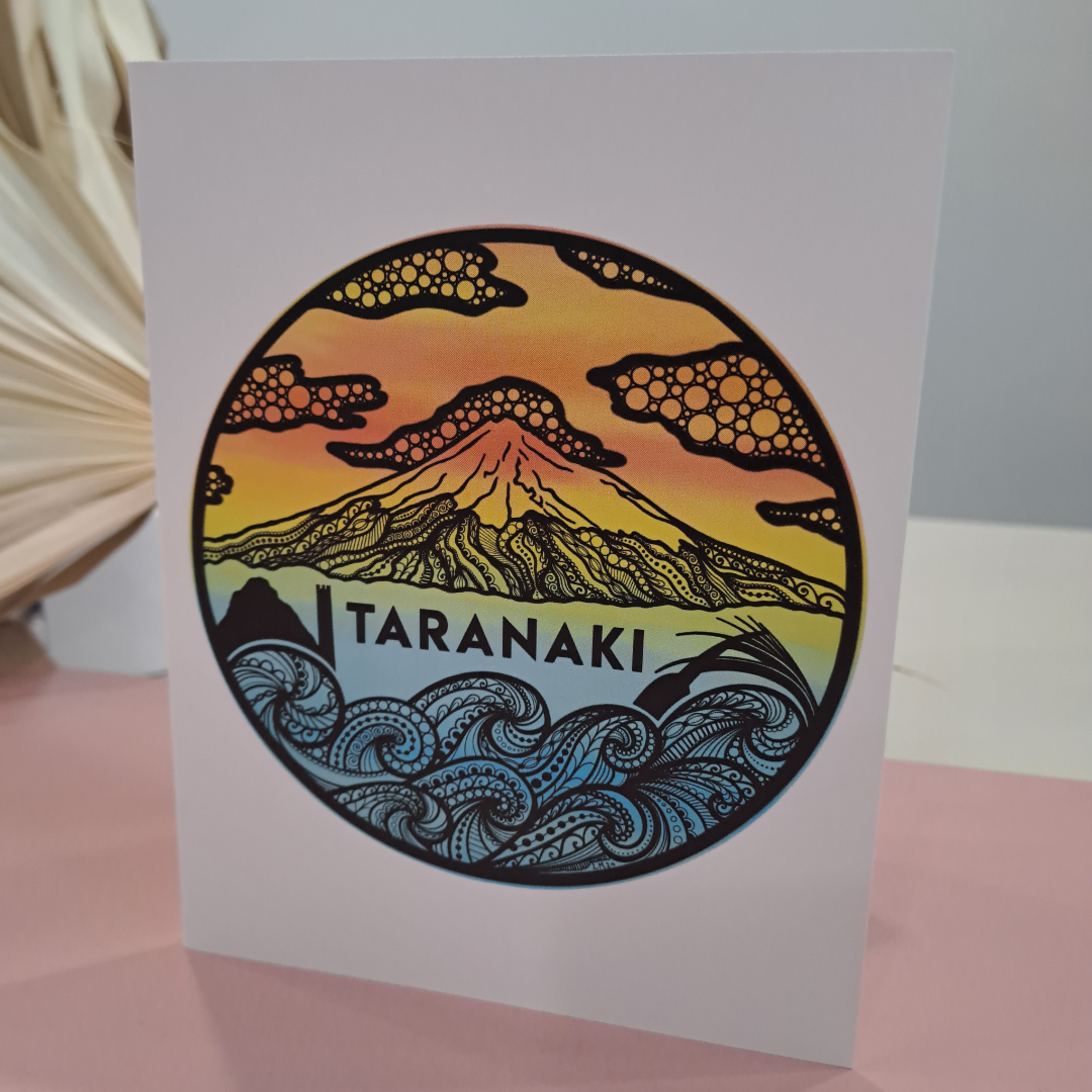 Taranaki Maunga Grreting Card - Front