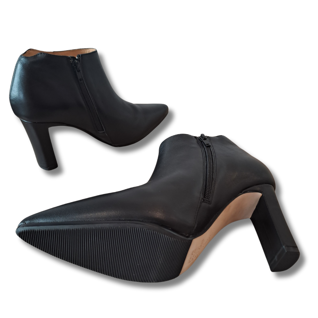 Bared - Teal Black Leather Boots - Size 38