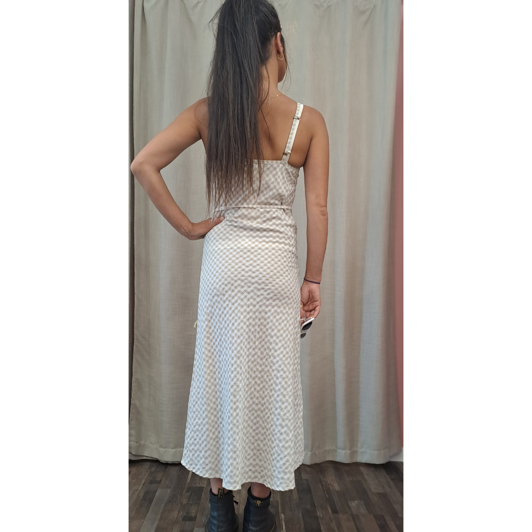 Barefoot Blonde Sveta Gingham Midi Dress - Back View