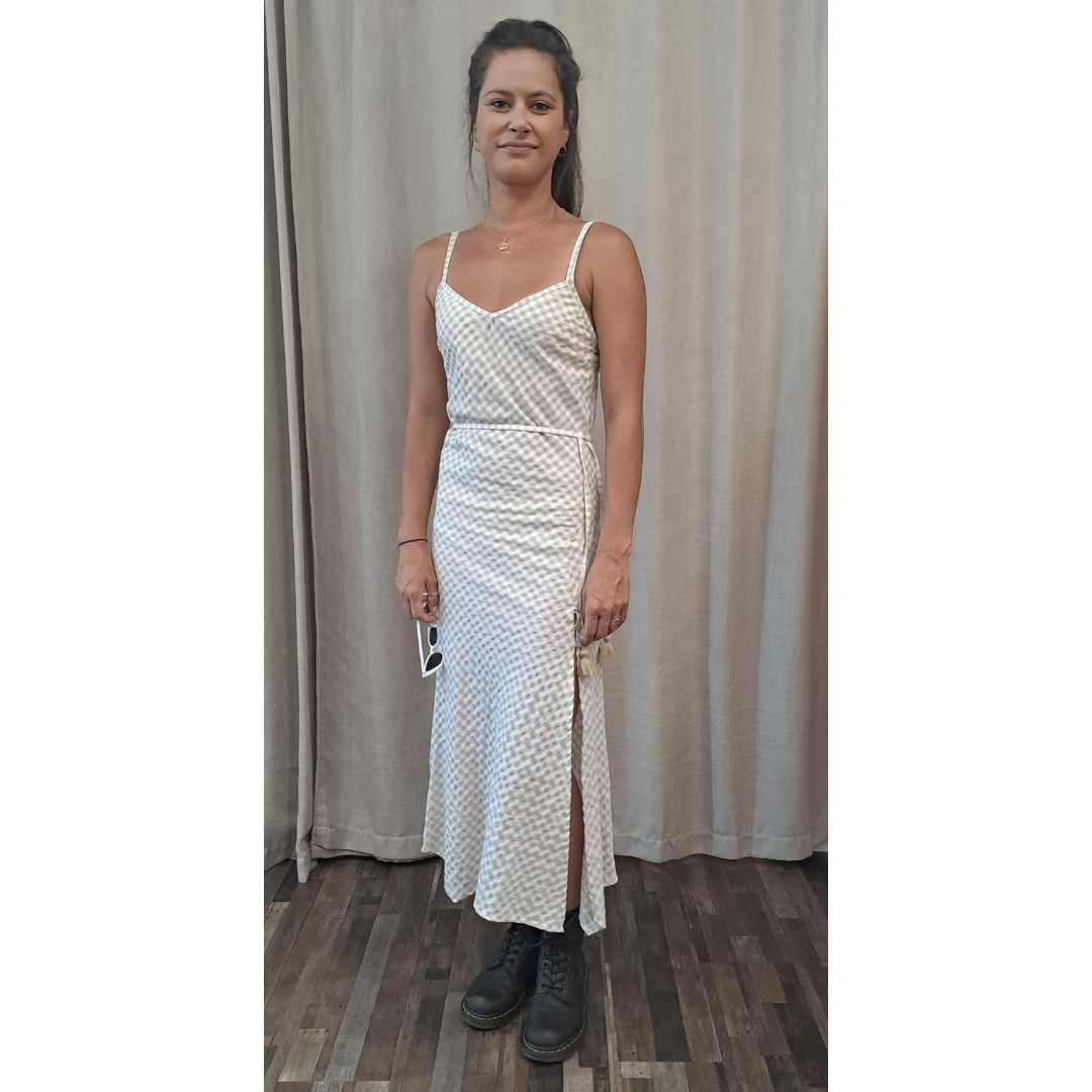 Barefoot Blonde Sveta Gingham Midi Dress - Front View
